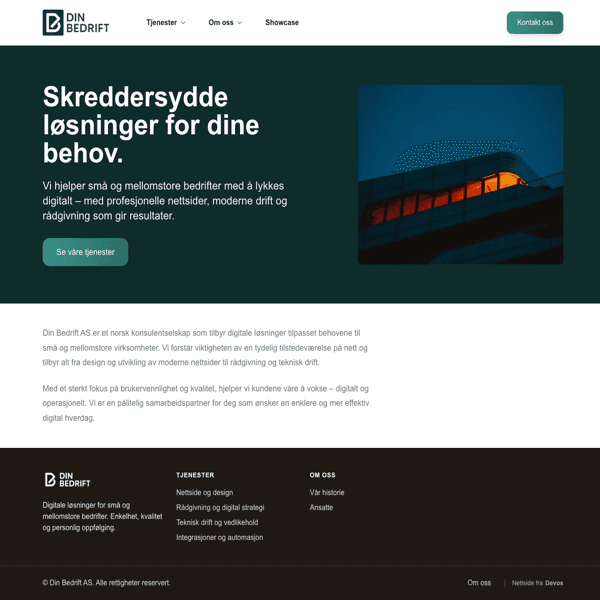 Demo av nettside